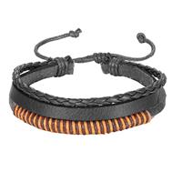 lgtjwls Leren armband Heren Verstelbaar Touw Zwart Bruin