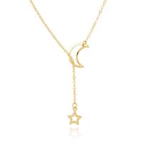 lgtjwls LGT Jewels Dames ketting Cresent Moon Star Goudkleurig