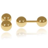 lgtjwls LGT Jewels Stud oorbellen Dubbele Bol Goud 6mm