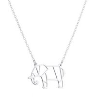 LGT Jewels Dames ketting Origami elephant Zilverkleurig