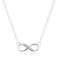 Hippe dames ketting Infinity Zircon Zilverkleurig