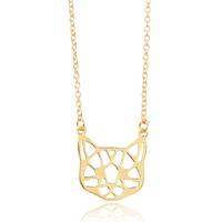 lgtjwls LGT Jewels Dames ketting Origami Cat Face Verguld