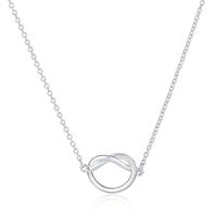 lgtjwls LGT Jewels Dames ketting Love Heart Knot Zilverkleurig