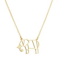 lgtjwls LGT Jewels Dames ketting Origami elephant Goudkleurig