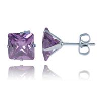 lgtjwls LGT Jewels Stud oorbellen Edelstaal Classic Purple 6mm