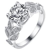 lgtjwls Dames ring LGT Jewels Crystal Leaf-17mm