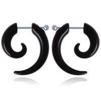 lgtjwls Stud oorbellen Tribal Bone Zwart-18mm