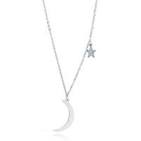 lgtjwls Hippe dames ketting Moon Star Zilverkleurig