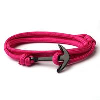 lgtjwls Anker armband Donkerroze polyester koord