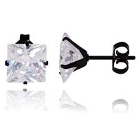 lgtjwls LGT Jewels Stud oorbellen Black Edition Square 8mm