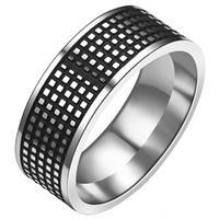 lgtjwls Stalen mannen ring Grid 8mm-18mm