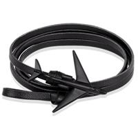lgtjwls Wrap armband Heren Leer Vliegtuig Anker Zwart
