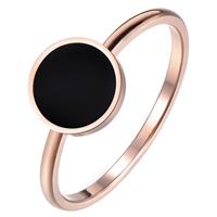lgtjwls LGT Jewels Dames ring Edelstaal Rose Zwart Acryl-18mm