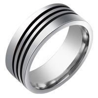 lgtjwls Stalen mannen ring Triple Diagonal Stripe-18mm