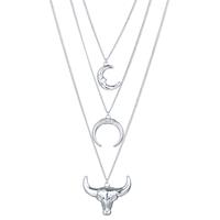 lgtjwls Gelaagde dames ketting LGT Jewels Bull Moon Zilverkleurig