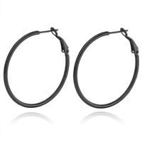 cillajewels Cilla Jewels Hoop oorringen Dames Edelstaal Zwart-30mm