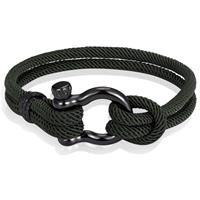 lgtjwls Nautische heren armband Paracord Edelstaal Anker Army-21cm