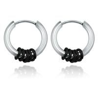 lgtjwls Stalen creolen Flexible Rings Silver Black-16mm