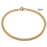 lgtjwls Stalen heren armband LGT JWLS Gourmet schakel Goudkleurig 3mm-18cm