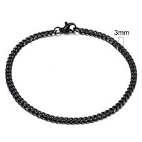 lgtjwls Stalen heren armband LGT JWLS Gourmet schakel Zwart 3mm-23cm