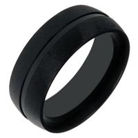 lgtjwls Zwarte stalen mannen ring-18mm