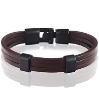 lgtjwls LGT Jewels heren armband Bruin leer Schuifgesp - 20cm