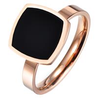 lgtjwls Dames Ring Rose Veguld Staal Zwart Acryl-17mm