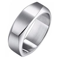 mendes Zilverkleurige  heren ring gepolijst Staal-19mm