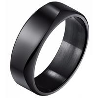 mendes Zwarte  heren ring gepolijst Staal-20mm