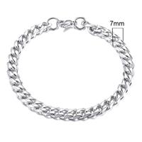 Stalen heren armband LGT JWLS Gourmet schakel Zilverkleurig 7mm-21cm