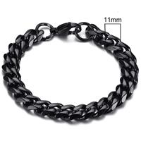 lgtjwls Stalen heren armband LGT JWLS Gourmet schakel Zwart 11mm-21cm