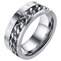 mendes heren ring Cuban Link Roman Numeral Silver-18mm