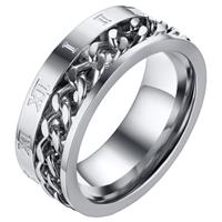 mendes heren ring Cuban Link Roman Numeral Silver-20mm