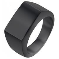 mendes Zwarte zegelring Edelstaal van  Jewelry-20mm