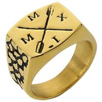 mendes zegelring Edelstaal Goudkleurig Arrow-21.5mm