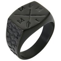 mendes zegelring Edelstaal Zwart Arrow-19mm