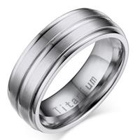 lgtjwls Titanium heren ring Zilver 8mm-21mm