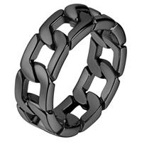 mendes Edelstaal heren ring Cuban Link Zwart-18mm