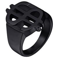 mendes Edelstaal heren ring US Dollar Zwart-19mm