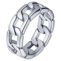 mendes Edelstaal heren ring Cuban Link zilverkleurig-17mm