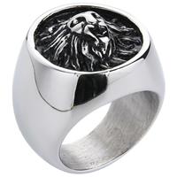 mendes heren ring Leeuw Edelstaal Zilverkleurig-21.5mm