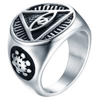 Edelstaal zegelring voor mannen Eye Of Providence-19mm