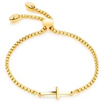 cillajewels Cilla Jewels Dames Armband met Schuifsluiting en Kruis Goud