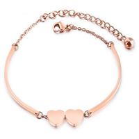 cillajewels Cilla Jewels Dames Armband Dubbele Hartjes Rose