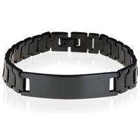 mendes Heren armband  Edelstaal ID Zwart