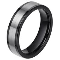 mendes Wolfraam heren ring smal model Zwart Zilverkleurig 6mm-17mm