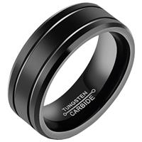 mendes Zwarte Wolfraam heren ring 8mm-18mm