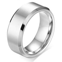 mendes Wolfraam herenring 8mm Zilver-21mm