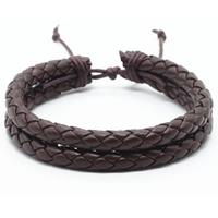 lgtjwls Gevlochten leren armband Duo LGT Jewels Bruin