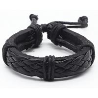 lgtjwls Leren armband LGT Jewels Gevlochten Verstelbaar Touw Zwart